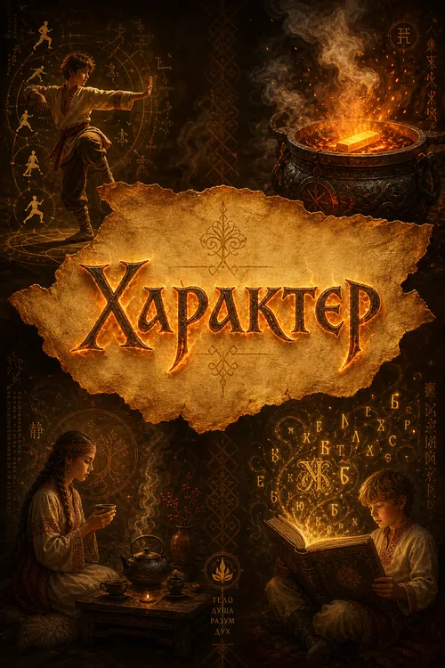 Титульная карточка «Характер» — тело, душа, разум, дух